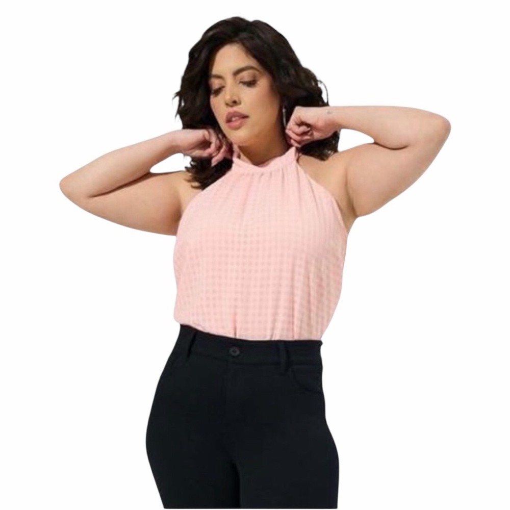 TORRID Clip Chiffon‎ Mock Neck Halter NWT